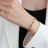 European And American Star Geometric Thick Chain Titanium Steel 18k Gold Trendy Bracelet sku image 7