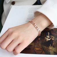 European And American Star Geometric Thick Chain Titanium Steel 18k Gold Trendy Bracelet sku image 14