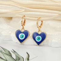 Retro Ethnic Style Color Dripping Oil Triangle Heart Eye Earrings sku image 1