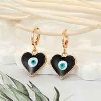 Retro Ethnic Style Color Dripping Oil Triangle Heart Eye Earrings sku image 2