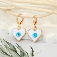 Retro Ethnic Style Color Dripping Oil Triangle Heart Eye Earrings sku image 3
