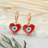 Retro Ethnic Style Color Dripping Oil Triangle Heart Eye Earrings sku image 4