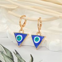 Retro Ethnic Style Color Dripping Oil Triangle Heart Eye Earrings sku image 7