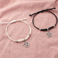 Valentine's Day Lovers Girlfriends Peach Heart Pendant Black And White Bracelet sku image 1