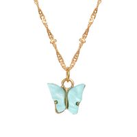 European And American Acrylic Butterfly Pendant Necklace Creative Pearl Clavicle Chain sku image 1