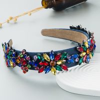 Fashion Shiny Stained Glass Drill Headband Simple Broad-brimmed Headband Hair Accessories sku image 2
