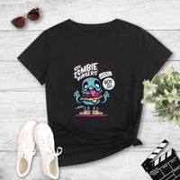 Skull Funny Cartoon Anime Print Casual Short Sleeve T-shirt sku image 7