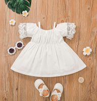 Simple Sling Skirt Baby White Lace Sleeve Dress Children's Clothing main image 5