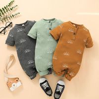 Summer Short-sleeved Pit Strip Romper Romper Solid Color Casual Infant One-piece Wholesale main image 1