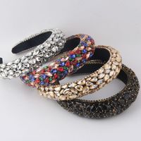 New Fashion Full Diamond Gemstone Headband Sponge Wide-brimmed Headband main image 1