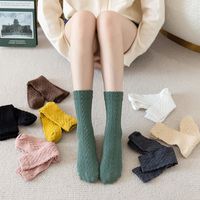 Autumn And Winter New Socks Female Mid-tube Warm Threaded Simple Mid-thickness Stockings main image 5