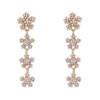 Retro Snowflake Flowers Diamond Earrings Exaggerated Personality Earrings main image 3