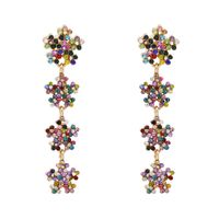 Retro Snowflake Flowers Diamond Earrings Exaggerated Personality Earrings main image 4