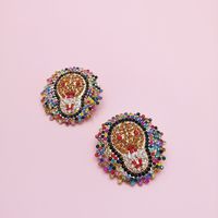 Personalized Simple Animal Earrings Lion Diamond Earrings main image 4