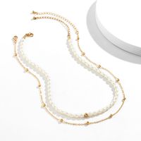 European And American Jewelry Pearl Double-layer Alloy Necklace main image 3