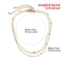 European And American Jewelry Pearl Double-layer Alloy Necklace main image 5
