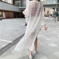 Fashion Cardigan Seaside Holiday Blouse Hollow Lace Shirt Loose Shawl Shirt main image 4