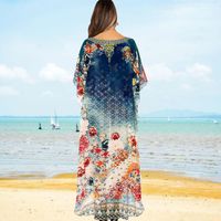 Fashion Printing V-neck Robe Beach Sunscreen Skirt Swimsuit Blouse main image 4