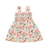 Fashion Vintage Children's Clothing Floral Printing Skirts sku image 1