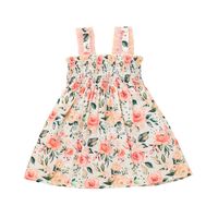 Fashion Vintage Children's Clothing Floral Printing Skirts sku image 4