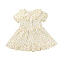 Little Girl Summer Short-sleeved Floral Skirt Summer Children's Dress sku image 1