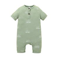 Summer Short-sleeved Pit Strip Romper Romper Solid Color Casual Infant One-piece Wholesale sku image 1