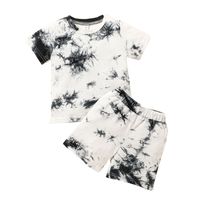 Tie-dye Kid Short-sleeved T-shirt Shorts Two-piece Children's Clothing Suit sku image 1