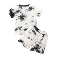 Tie-dye Kid Short-sleeved T-shirt Shorts Two-piece Children's Clothing Suit sku image 2