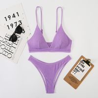New Ladies Solid Color Split Swimsuit Sexy Bikini sku image 15