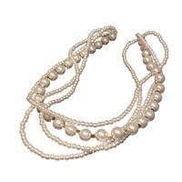 1 Piece Fashion Solid Color Imitation Pearl Alloy Beaded Women's Layered Necklaces main image 4