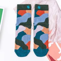 Camouflage Long Tube Socks Female Trend Korean Style Hit Color Embroidered Cotton Socks sku image 5