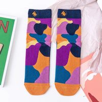 Camouflage Long Tube Socks Female Trend Korean Style Hit Color Embroidered Cotton Socks sku image 6