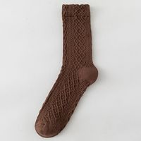 Autumn And Winter New Socks Female Mid-tube Warm Threaded Simple Mid-thickness Stockings sku image 4