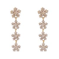 Retro Snowflake Flowers Diamond Earrings Exaggerated Personality Earrings sku image 1