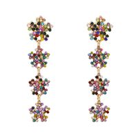 Retro Snowflake Flowers Diamond Earrings Exaggerated Personality Earrings sku image 2