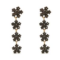 Retro Snowflake Flowers Diamond Earrings Exaggerated Personality Earrings sku image 3