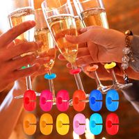 12pcs Mixed Color Silicone Wine Glass Identifier Wholesale main image 1