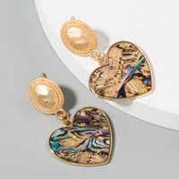 Hot Fashion Round Heart-shaped Earrings Color Resin Alloy Earrings Ear Jewelry Wholesale Nihaojewelry sku image 3