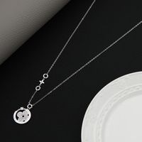 Fashion Geometric Zircon Copper Circle Sweater Chain Necklace main image 1