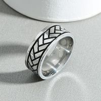 Classic Geometric Niche Men's Vintage Titanium Ring sku image 1