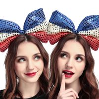 New Large Bow Sequined Fabric Flag Headband Wholesale main image 2