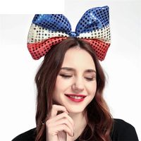New Large Bow Sequined Fabric Flag Headband Wholesale main image 3