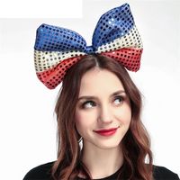 New Large Bow Sequined Fabric Flag Headband Wholesale main image 5