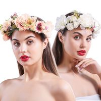 Fashion Headband Simulation Flowers Christmas Halloween Wreath main image 4