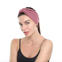 Velvet Knotted Winter Anti-leaf Soft Warm Pure Color Ladies Headband main image 5