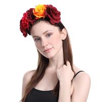 Fashion Geometric Fabric Big Rose Flower Christmas Halloween Wide Headband main image 3