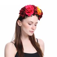 Fashion Geometric Fabric Big Rose Flower Christmas Halloween Wide Headband main image 5