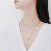 Fashion Geometric Stainless Steel Flat Snake Chain Necklace main image 4
