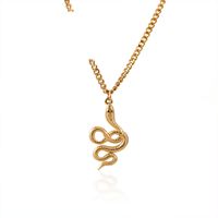 European And American Personalized Animal Pendant Snake Titanium Steel Necklace main image 3