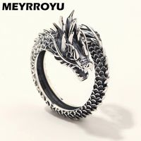 Retro Domineering Dragon Opening New Zodiac Index Finger Copper Ring main image 2